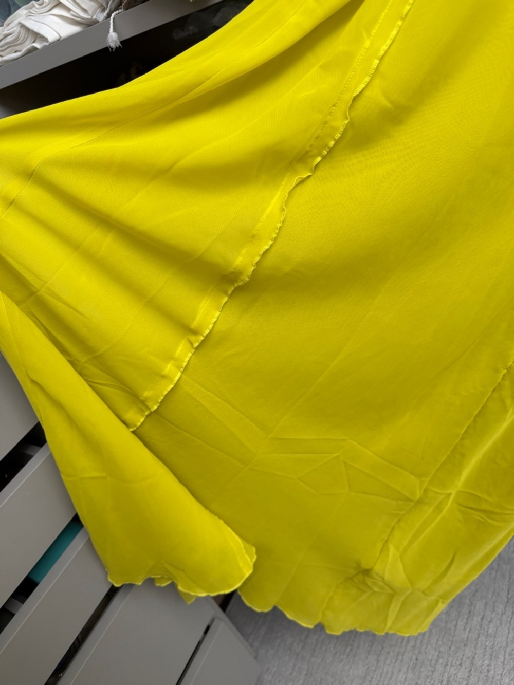 Bright Yellow Long Ruffle-Trim Dress - Picture 7 of 7